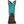 Load image into Gallery viewer, front of cowgirl boot with turquoise shaft and dark brown vamp and black and white embroidery

