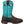 Load image into Gallery viewer, side of cowgirl boot with turquoise shaft and dark brown vamp and black and white embroidery
