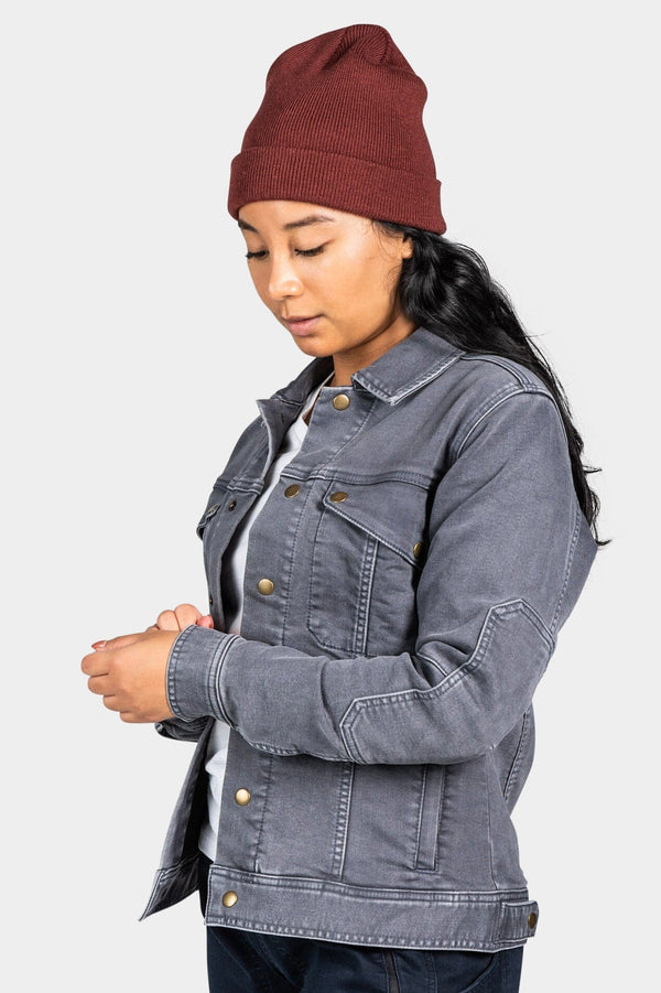 Dovetail Women’s Thermal Trucker Jacket in Grey Denim