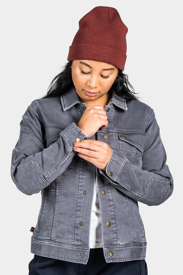 Dovetail Women’s Thermal Trucker Jacket in Grey Denim