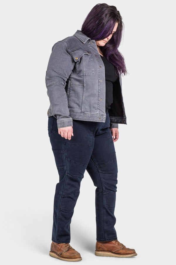 Dovetail Women’s Thermal Trucker Jacket in Grey Denim