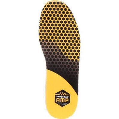 top view of yellow and black shoe insole