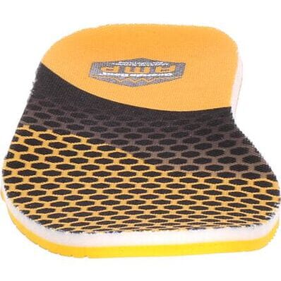 front view of yellow and black shoe insole