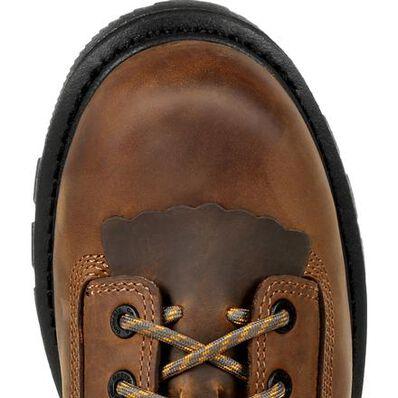 round toe on boot with kiltie