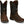 Load image into Gallery viewer, cowboy boot with black shaft, brown vamp, and white embroidery 
