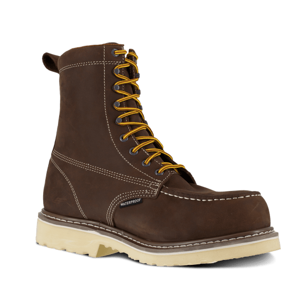 Iron Age Men's - 8" Solidifier EH Waterproof Brown Work Boot - Comp Toe MENS LACEWATRPROOFSAFETY TOEWARSON GROUP INC