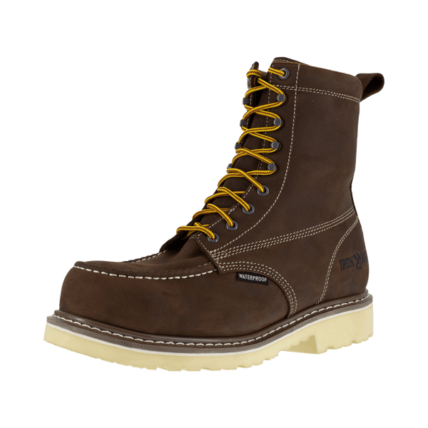 Iron Age Men's - 8" Solidifier EH Waterproof Brown Work Boot - Comp Toe MENS LACEWATRPROOFSAFETY TOEWARSON GROUP INC