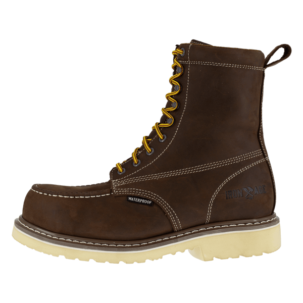 Iron Age Men's - 8" Solidifier EH Waterproof Brown Work Boot - Comp Toe MENS LACEWATRPROOFSAFETY TOEWARSON GROUP INC