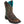 Load image into Gallery viewer, brown  cowgirl boot with turquoise line down side, embroidery,  and inside boot with square toe
