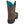 Load image into Gallery viewer, back of brown  cowgirl boot with turquoise line down side, embroidery,  and inside boot with square toe
