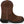 Load image into Gallery viewer, side of brown traditional round toe cowgirl boot with pink and white stitching accents, steel toe tag, and Justin logo
