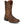 Load image into Gallery viewer, right angled view of men&#39;s tall dark brown pull-on western boot with light stitching and square toe.
