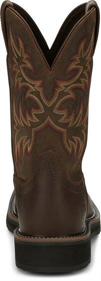 Justin Men's 11" Rugged Tan Driller Stampede - Square Non - Safety Toe MENS WESTERN SQUARETOEJUSTIN ORIGINAL WORK