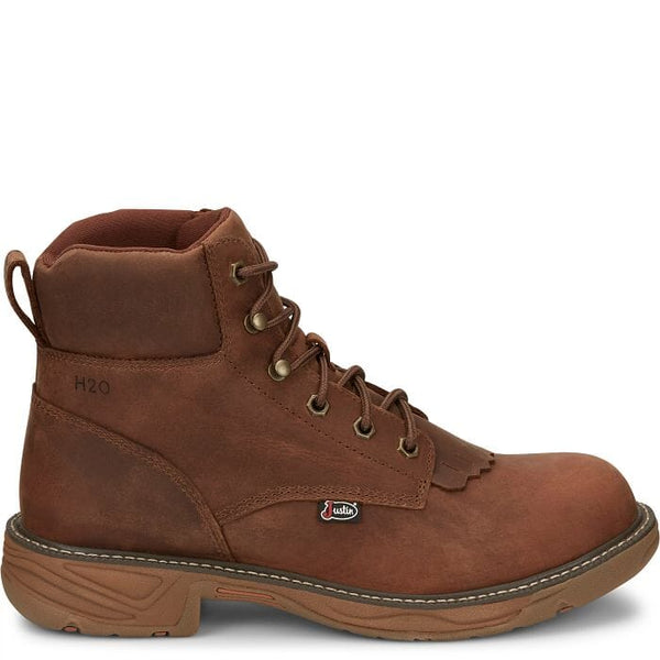 Justin Men's - 6" Rush Lacer Waterproof EH Work Boot - Round Toe MENS LACEWATERPRF NON - SAFETYJUSTIN ORIGINAL WORK
