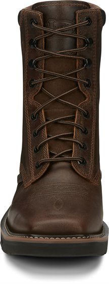 Justin Men's 8" Pulley Lace-up Work Boot - Square Steel Safety-Toe MENS BOOTLACE STEEL-TOEJUSTIN ORIGINAL WORK