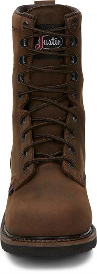 Justin Men's 8" Stampede Drywall Waterproof Brown - Steel Toe MENS LACEWATRPROOFSAFETY TOEJUSTIN ORIGINAL WORK