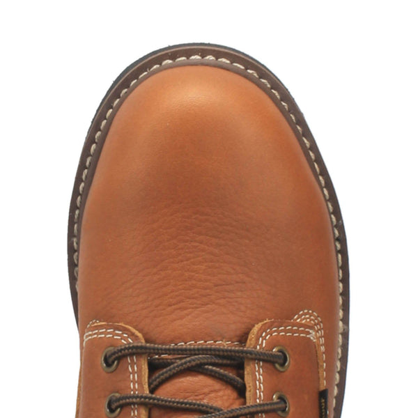 round toe on tan boot