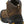 Load image into Gallery viewer, back of brown boot with black toe guard and sole and yellow and brown laces

