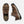 Load image into Gallery viewer, top view and side view of sneaker style brown outdoor shoes with black toe guard and brown laces
