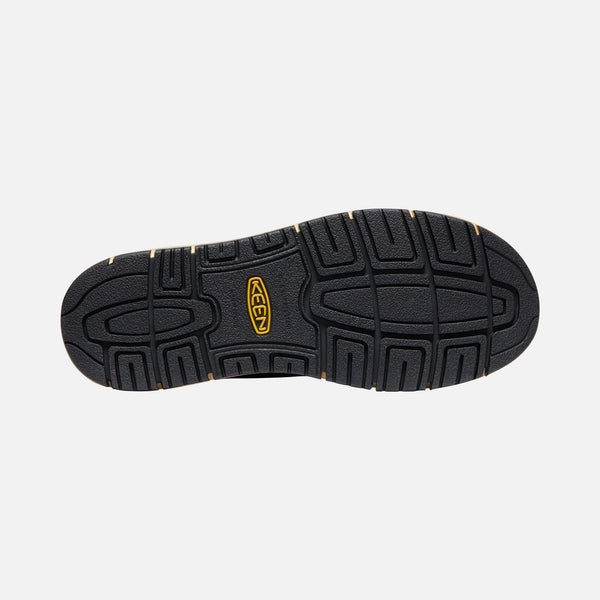 black sole with yellow logo in center 