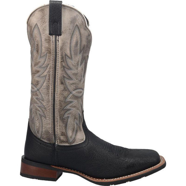 Laredo Men's 13" Leather Isaac Boot - Square Toe Black and Grey MENS WESTERN SQUARETOEDAN POST BOOT COMPANY