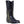 Load image into Gallery viewer, black cowboy boot with black embroidery and silver toe guard
