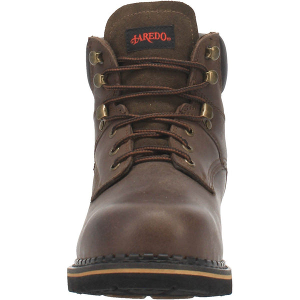 Laredo Men's 6" Leather Hub & Tack Work Boot - Round Soft Toe MENS BOOTLACE WORKNON - SAFETYDAN POST BOOT COMPANY