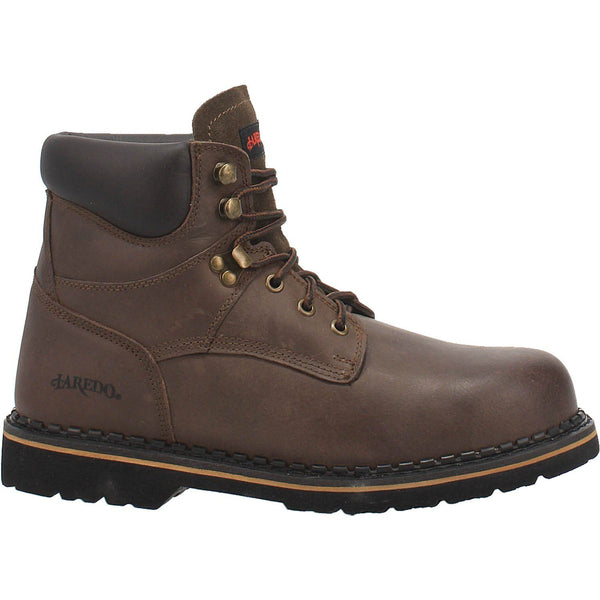 Laredo Men's 6" Leather Hub & Tack Work Boot - Round Soft Toe MENS BOOTLACE WORKNON - SAFETYDAN POST BOOT COMPANY