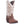 Load image into Gallery viewer, cowgirl boot with distressed white shaft, brown vamp, and brown embroidery. leather string belt around vamp
