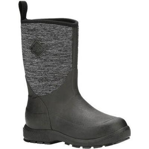 grey high top pull on rubber boot with heather grey shaft