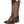 Load image into Gallery viewer, left angle view of tall women&#39;s dark brown square toe western boot with orange and tan embroidery.
