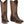 Load image into Gallery viewer, pair of tall women&#39;s dark brown western boots with orange and tan embroidery.
