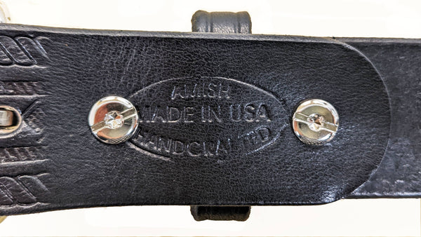 P&B Harness Shop 1.5in Leather Belt - Diamond Stamp Black ACC.LEATHER BELT MENSP & B HARNESS SHOP