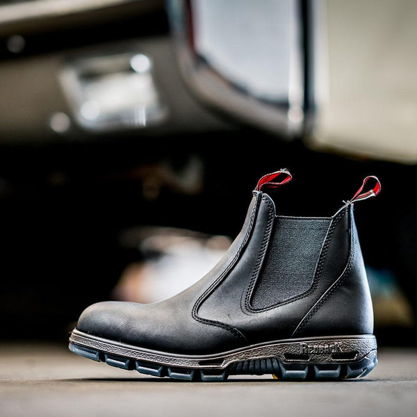 Redback Men's - 6" Easy Escape Pull On EH - Round Soft Toe MENS BOOTLACE UNIFORM NON - SFYREDBACK BOOT COMPANY