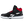 Load image into Gallery viewer, left side view black, red, and white high-top work sneaker with black laces
