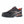 Load image into Gallery viewer, angled view of black shoe with grey and orange logo on side, black and orange laces, orange lining
