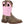 Load image into Gallery viewer, little kids cowgirl boot with distressed brown vamp and pink shaft with white and brown stitching
