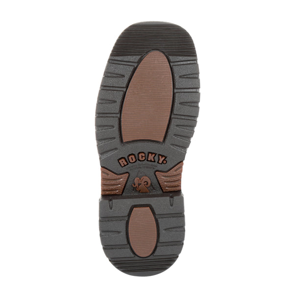 black sole with brown footbed and heel
