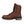 Load image into Gallery viewer, side of brown high top boot with black laces, black sole, and red accent on tongue
