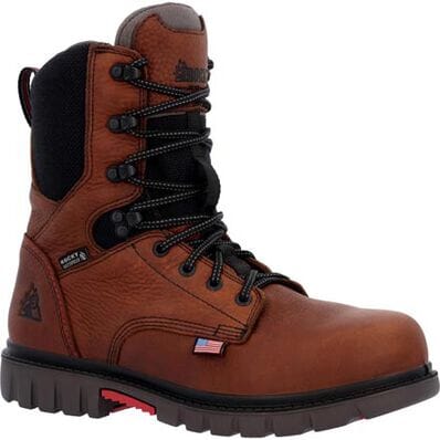 Rocky Men's - 8" WorkSmart Waterproof Work Boot - Composite Toe MENS LACEWATRPROOFSAFETY TOEROCKY SHOES & BOOTS INC