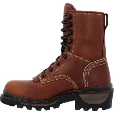 Rocky Men's - 9" Rams Horn Waterproof Logger Boot - Soft Toe MENS LACEWATERPRF NON - SAFETYROCKY SHOES & BOOTS INC