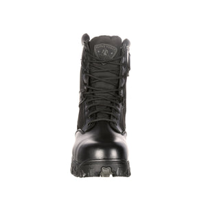 Rocky Men's - Alpha Force Zipper 8" Waterproof - Round Soft toe MENS BOOTLACE UNIFORM NON - SFYROCKY SHOES & BOOTS INC