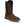 Load image into Gallery viewer, right angle view of mens western square toe work boot with brown vamp and black shaft with brown and black vent and white and tan embroidery

