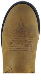 round toe on light brown boot