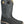 Load image into Gallery viewer, black cowboy boot with distressed shaft with light blue and black embroidery 
