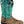 Load image into Gallery viewer, cowboy boot with light brown vamp. blue shaft with brown and white embroidery 
