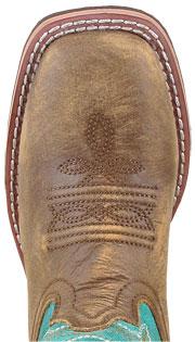 square toe on brown boot