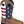 Load image into Gallery viewer, cowboy boot with american flag shaft and blue and red embroidery on light brown vamp
