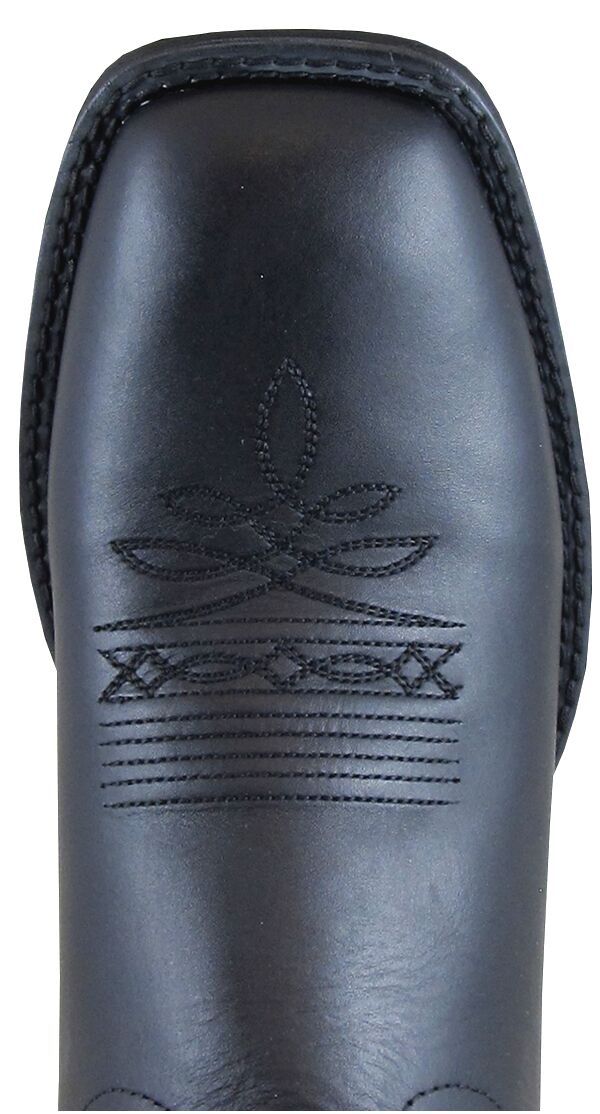 square toe on black boot