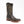 Load image into Gallery viewer, dark brown cowboy boot with alligator skin vamp and yellow, white, and brown embroidery on shaft
